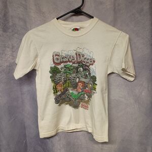 Vintage Signed Dennis Anderson Grave Digger Graphic Kids Tee